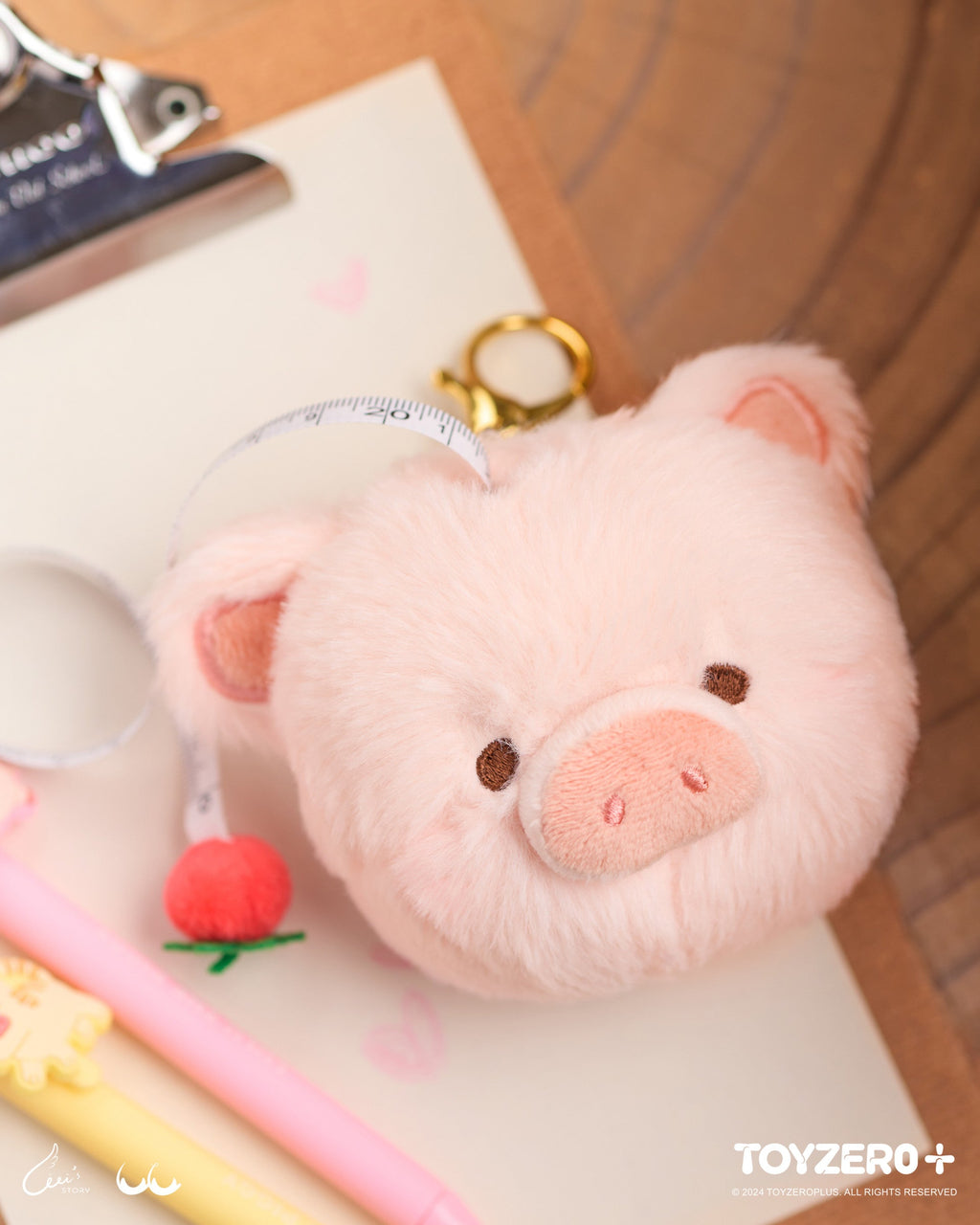 罐頭豬LuLu經典系列－豬頭拉尺掛件 LuLu Classic Series Piggy Head Tape Measure Charm