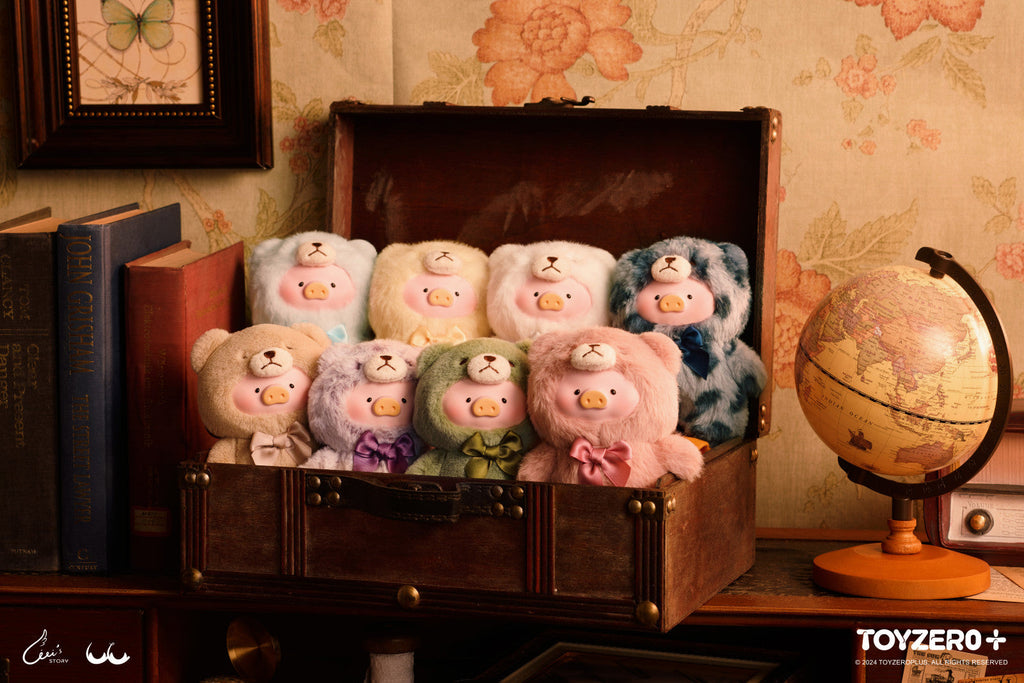 罐頭豬LuLu復古泰迪玩具店搪膠絨毛掛件盲盒 LuLu Retro Teddy Toy Shop Vinyl Flocked Charm Blind Box