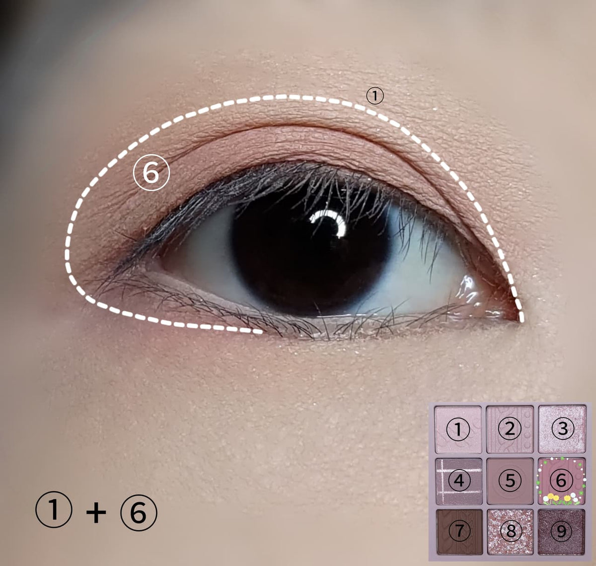 Dasique Eye Shadow Palette #16 Violet knit eye makeup result
