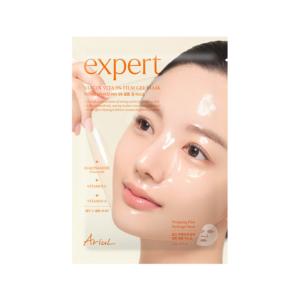 Ariul 艾黎兒 Expert 煙酰胺維他 5% 薄膜凝膠面膜 4片裝 (아리얼 엑스퍼트 나이아신 비타 5% 필름 겔 마스크)