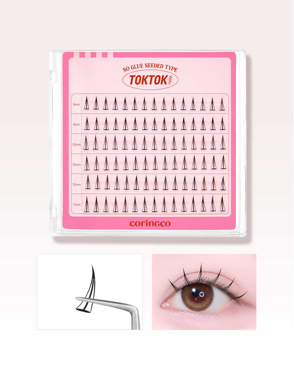 CORINGCO Toktok-Hara Filter Eyelash [Brown - 11mm]