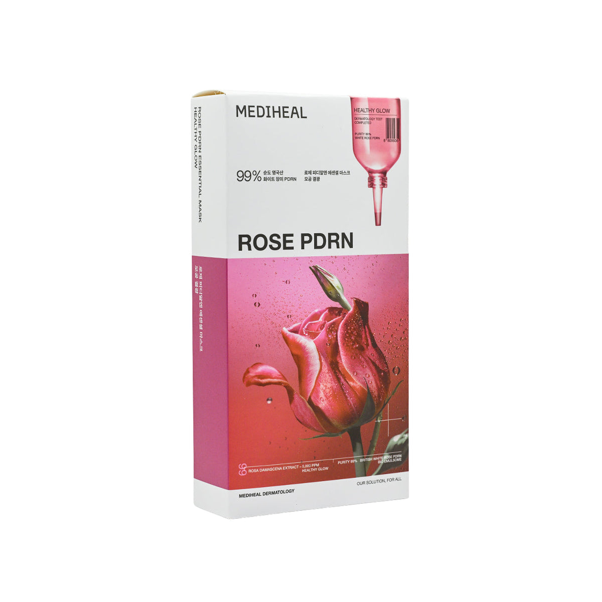 MEDIHEAL 玫瑰 PDRN 精華面膜（Healthy Glow 毛孔亮肌）24ml x 10片 ／ MEDIHEAL Rose PDRN Essential Mask Healthy Glow