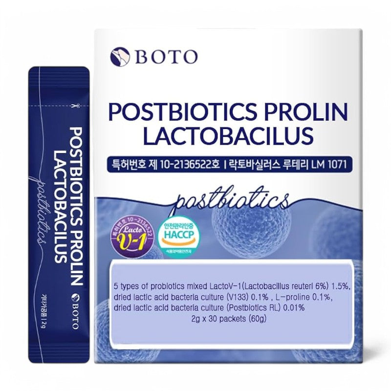 BOTO 後生元脯胺酸乳酸菌 Postbiotics Proline Lactobacillus 2g × 30條【短效期・到期 2026-12-08】