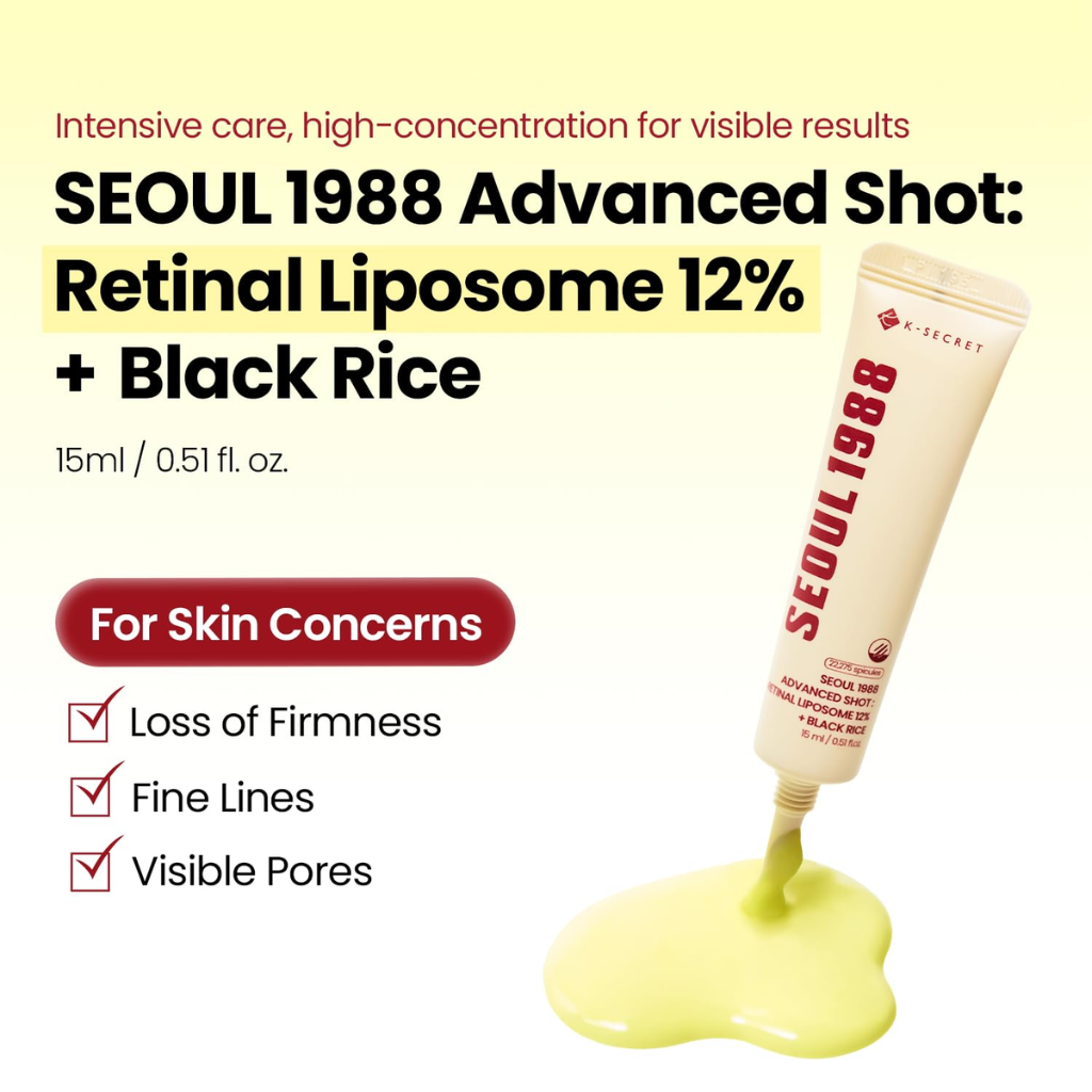 KSECRET 首爾1988 重點修護霜：視黃醛脂質體 12% + 黑米 [15ml]