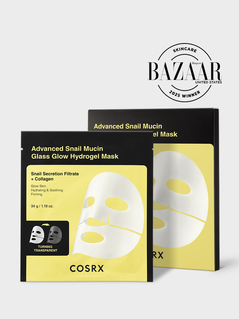 COSRX 高級蝸牛黏蛋白玻璃光澤水凝膠面膜套裝 [34g x 3片]