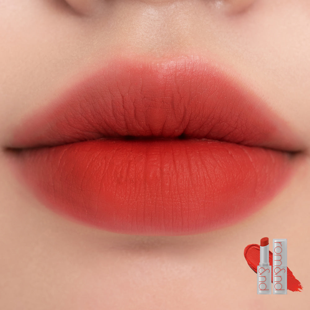romand-zero-matte-lipstick 16 Dazzle Red 色號效果