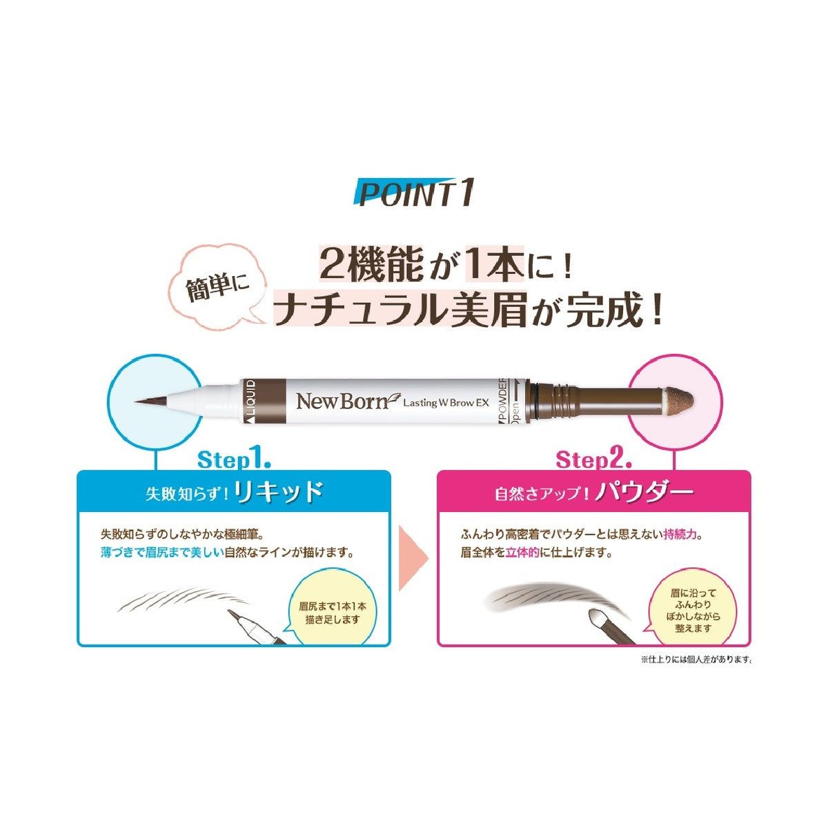 SANA New Born 2合1 持久防水造型液體眉筆 Lasting W Brow EX