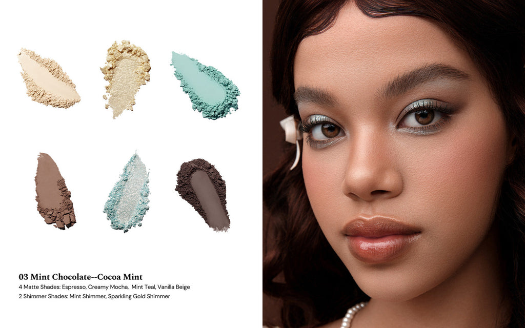 Flower Knows Sweetie Bear Palette 03 Mint Chocolate shades and eye look