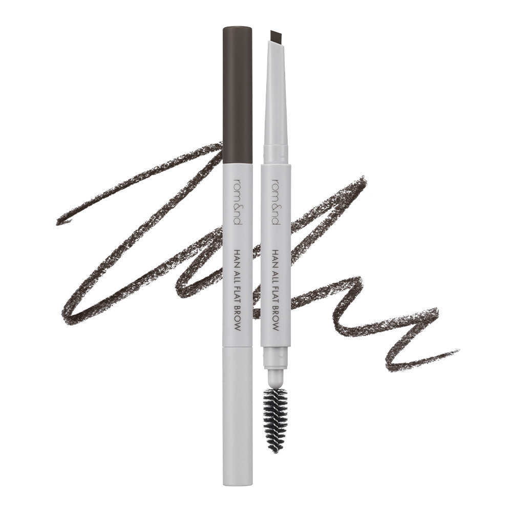 rom&nd Han All Flat Brow 雙頭平頭眉筆 C1 Classic Grey 灰黑 對應色號圖片