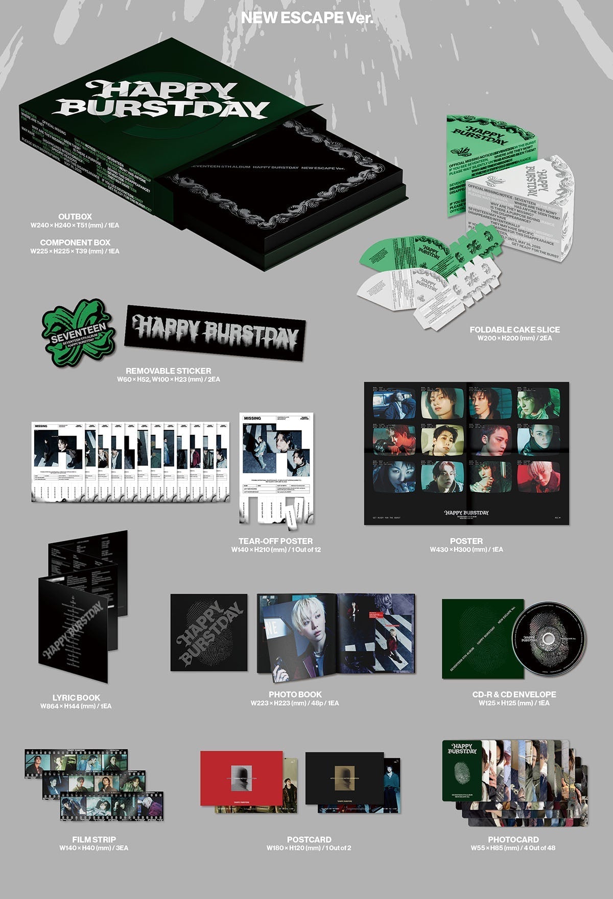 SEVENTEEN - 5th Full Album 'HAPPY BURSTDAY' (White Ver.)