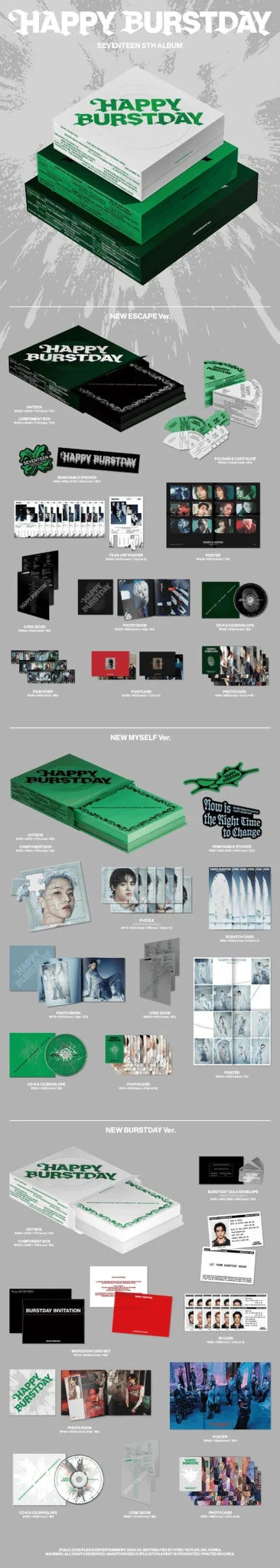 SEVENTEEN - 5th Full Album 'HAPPY BURSTDAY' (White Ver.)