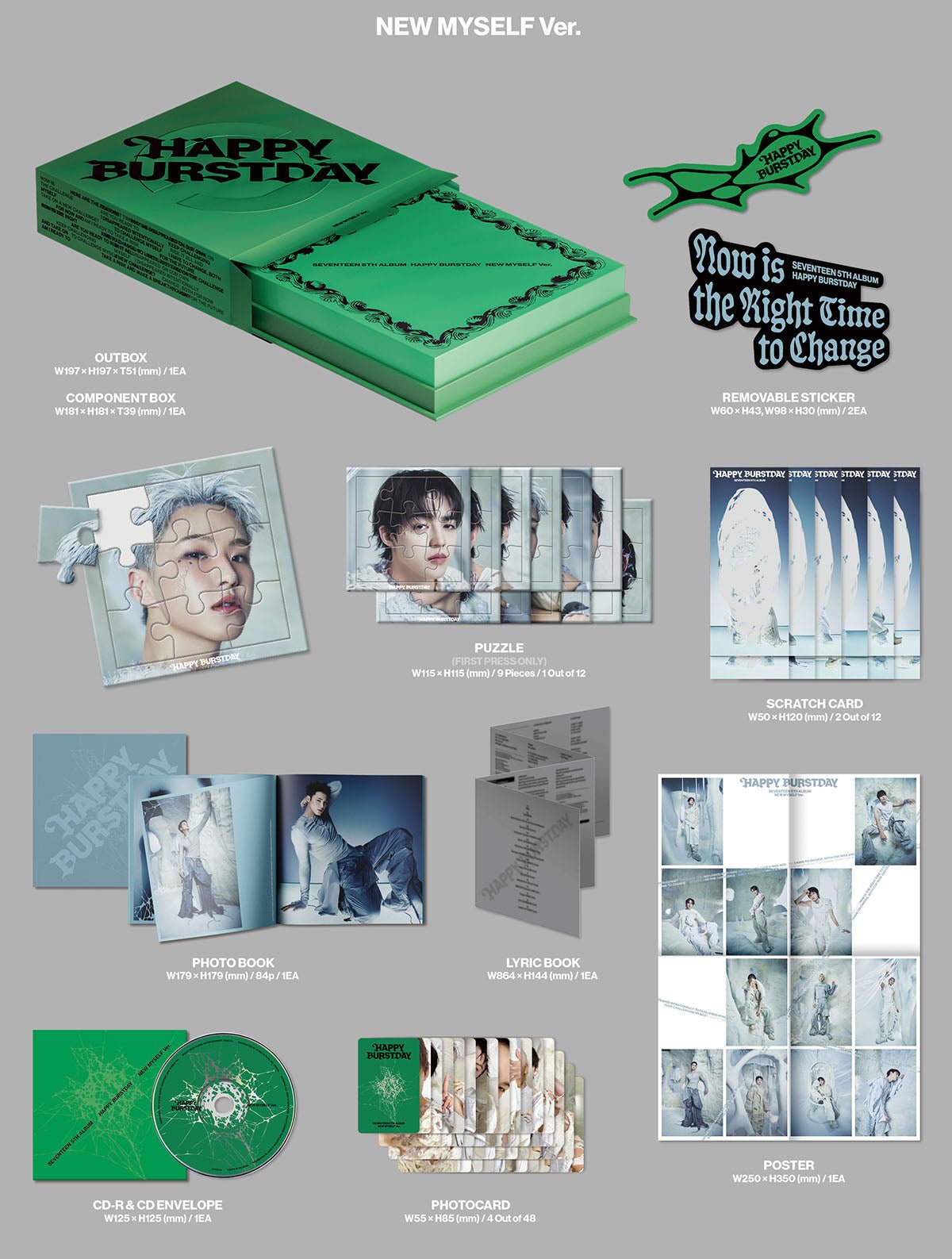 SEVENTEEN - 5th Full Album 'HAPPY BURSTDAY' (White Ver.)